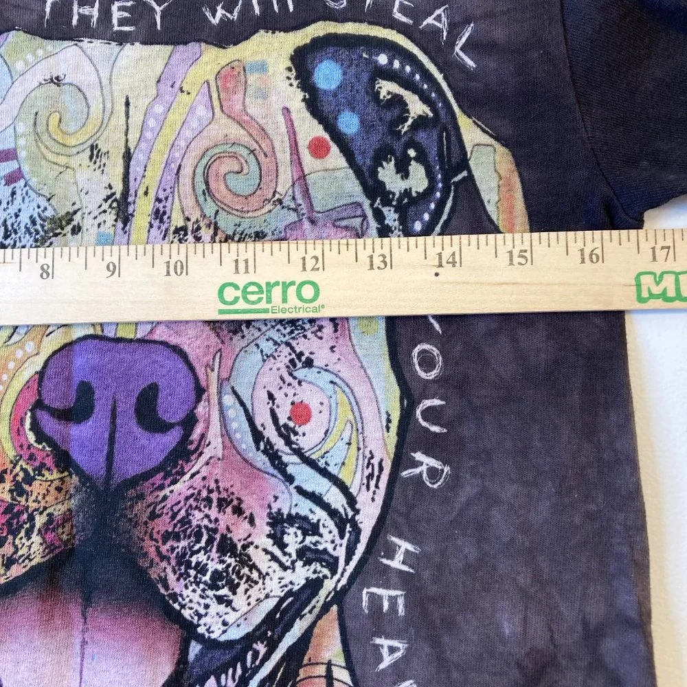 The Mountain Tee Shirt Youth L Black Brown Beware Of Pit Bull Dog - Picture 5 of 9